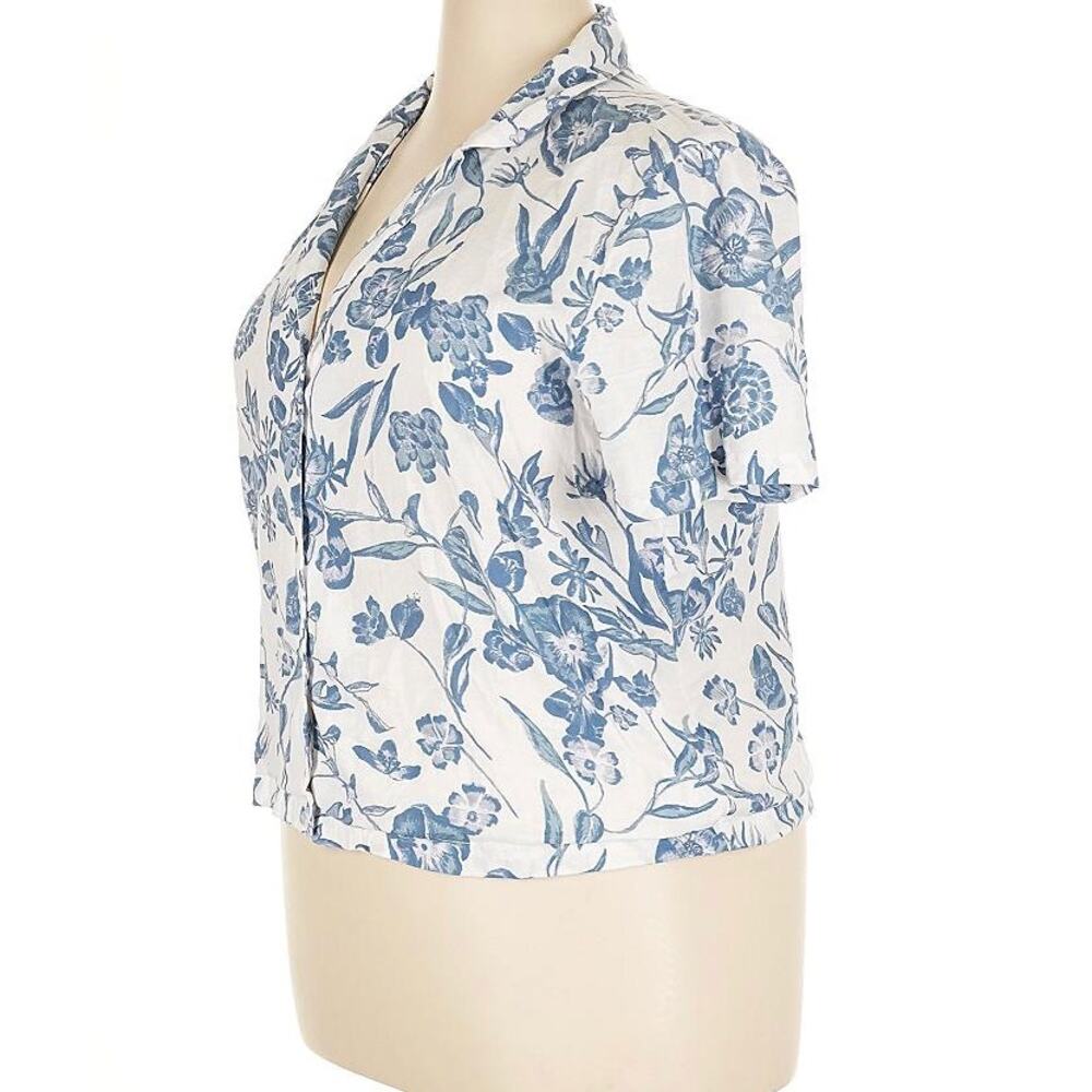 J by Joie Size XL Short sleeve blouse button-down - Picture 3 of 8